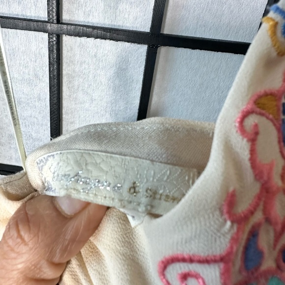 Boho Embroidered Cream Maxi Dress - Picture 5 of 7